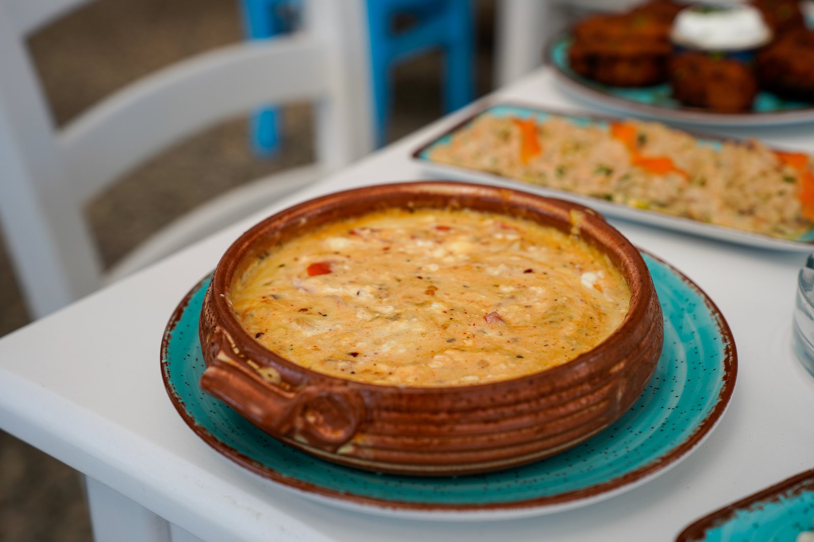 Akrogiali restaurant soup served fresh