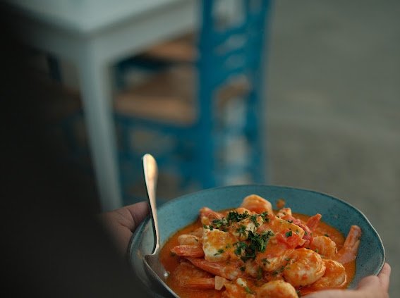 Akrogiali restaurant soup served fresh